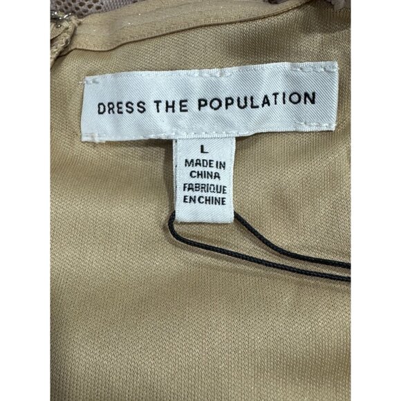 DRESS THE POPULATION Women's Lace Mini Pink Dress LARGE - Picture 4 of 5